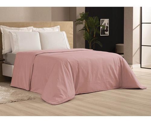 Capa De Edredom Casal Duvet 600 Fios 100% Algodão Egípcio Cor Rose Blush