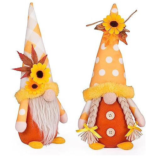 2 Pcs Gnomos De Otoño Decoraciones De Acción De Graci...