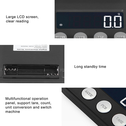 Imagen 6 de 10 de Pesa Digital Gramera Joyeria Y Cocina Mt Desde 0.1g A 500g