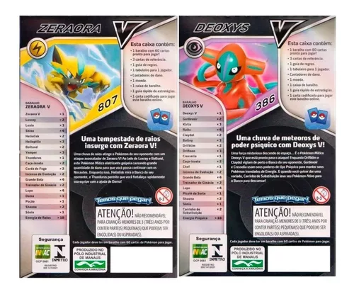 Cards Pokémon Batalha V Zeraora e Deoxys - Copag