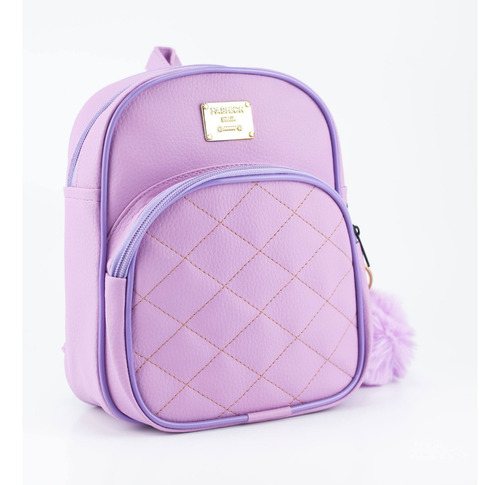 Mini Mochila Feminina Bolsa De Costas Pequena Dia A Dia Cor Violeta