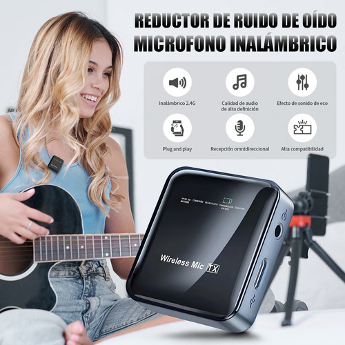 Micrófono Inalámbrico Lavalier Solapa Para iPhone Y Android