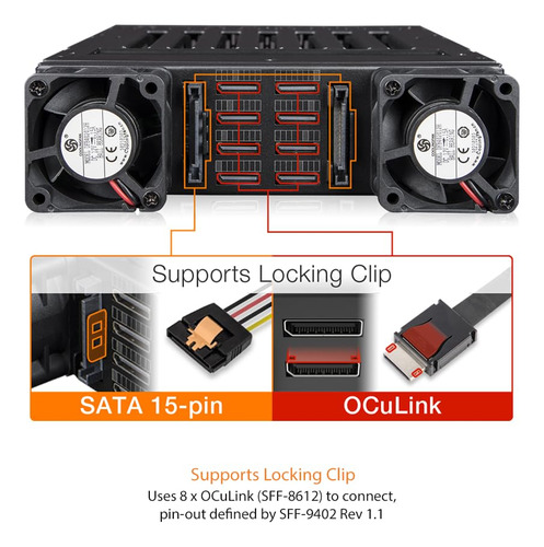 Icy Dock 8 Bay M.2 Nvme Ssd Pcie 4.0 Mobile Rack Enclosure