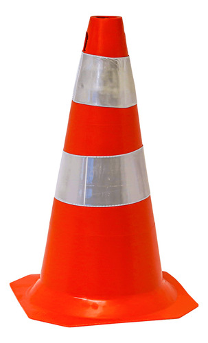 Cone De Segurança 50cm Laranja E Branco Flexível - Plastcor