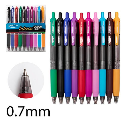 Boligrafos  De Colores Tinta Gel 0.7mm 10 Und Pointer