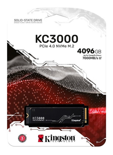 Unidad Solida Kingston M.2 Kc3000 Nvme Pcie 4096gb Gen 4x4