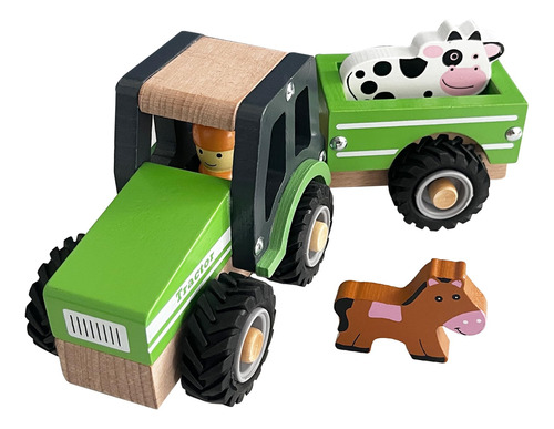 Woodenedu Juguetes De Tractor De Madera Para Ninos Pequenos