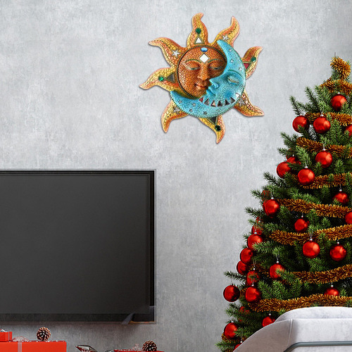 Decoración De La Cara Del Cuerpo Celestial Del Sol Y La Luna