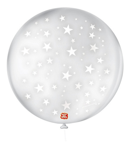 15 Unidades - Balão Transparente Estrela Branca - Tamanho 5