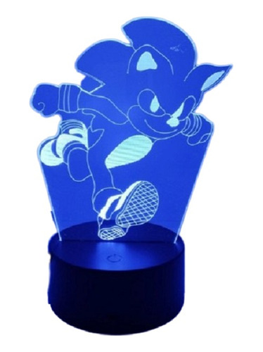 Lamparas Led 3d Con Diseño De Sonic En Acrílico 