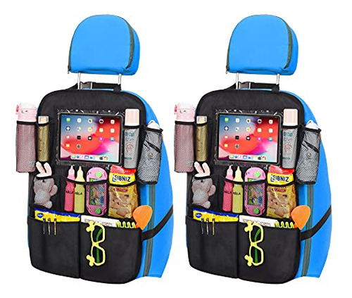 2 Pack Car Backseat Organizer With 10'' Clear Tablet Ho...