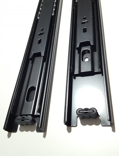 Imagen 4 de 5 de Corredera Telescopica 50cm X 10 Par 45kg Guia Cajon Negra