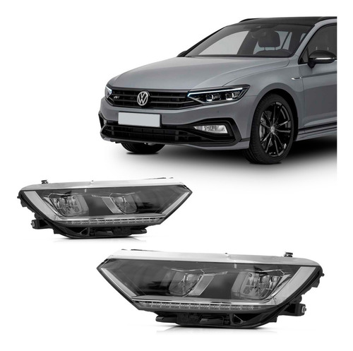 Par Farol Passat 16 17 2018 2019 Foco Duplo Elétrico Com Led