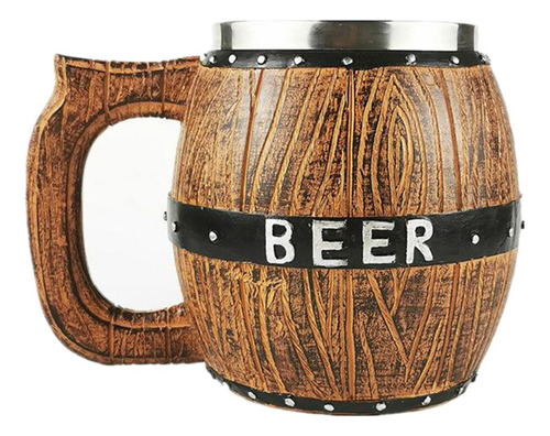 Taza De Cerveza De Madera De Acero Hecha A Mano