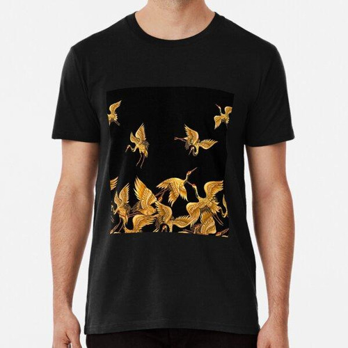 Remera Blusa Sin Mangas Golden Japanese Cranes Oriental Algo