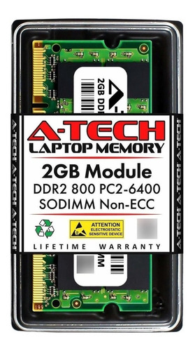 Memoria Ram 2gb 1x2gb Ddr2 800 Mhz Sodimm A-tech Ct25664ac80