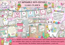 Comprar Kit Imprimible Candy Bar Llama Alpaca Blanca Editable Ppt