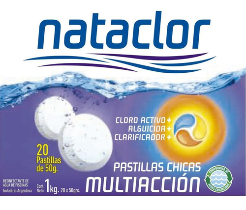 Imagen 5 de 7 de Pastillas Cloro Multiacción Piletas De Lona 1 Kilo Nataclor