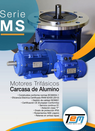 Motor Trifásico 4hp 1500rpm Con Patas Servicio Continuo 380v