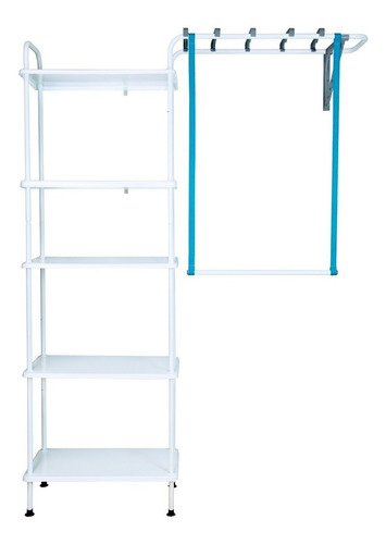 Imagen 4 de 7 de Closet Armable Konekte Blanco 5 Repisas Metal Sólido Durable