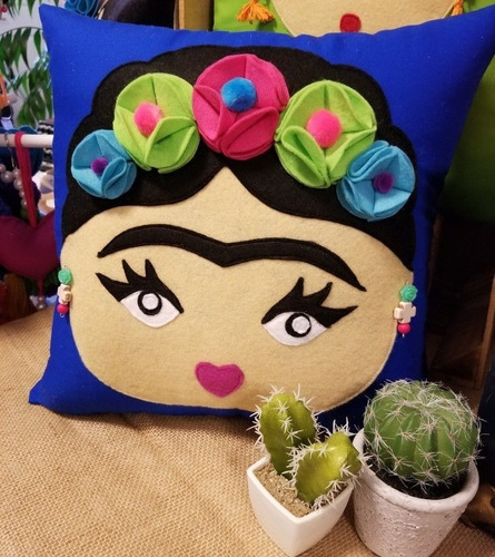 Frida Kahalo Mexicana Cojin Decorativo Fieltro 35 Cm 1pz