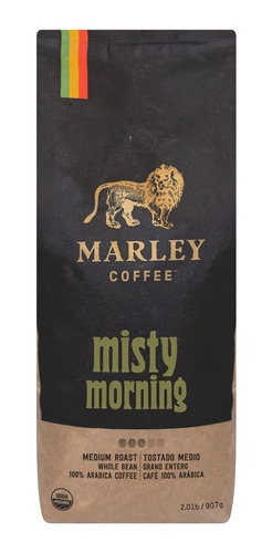Imagen 1 de 3 de Café Marley Coffee En Grano Misty Morning 907g 