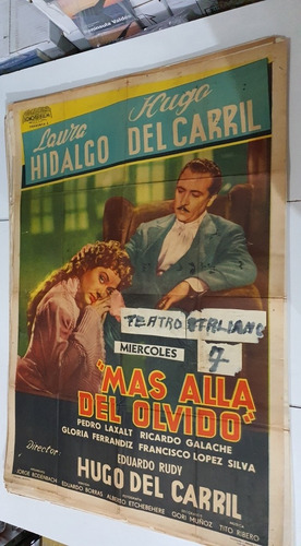 Antiguo Afiche De Cine Original Mas Alla' Del Olvido- Sb