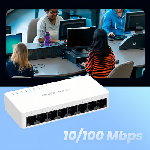 Switch No Poe No Administrado, Con 8 Puertos 10/100 Mbps