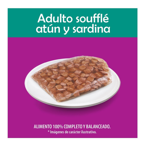 Whiskas Alimento Húmedo Gato Soufflé Atún Y Sardina 8 Sobres