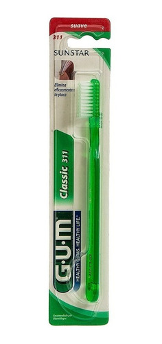 Imagen 3 de 3 de Gum Classic 311 Cepillo De Dientes Suave Plano 3 Hileras
