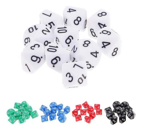 10pcs D10 Dados Dados Acrílicos Caras Para And Juegos