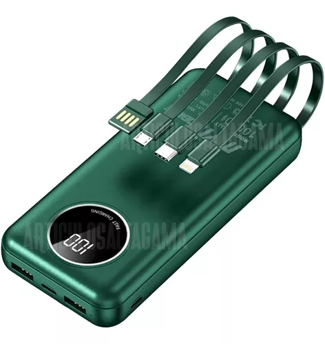 níquel Iluminar Pirata Power Bank Cargador Portatil Bateria 10000mah Android iPhone