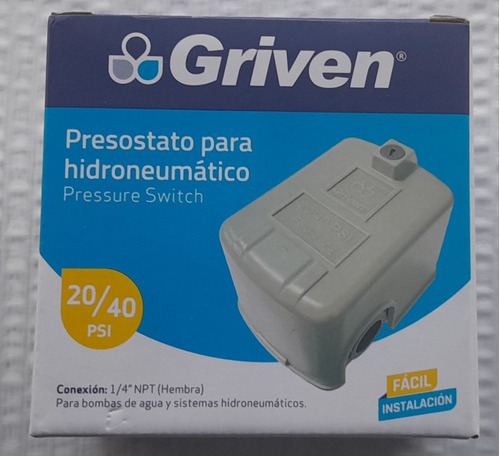 Presostato Para Hidroneumatico 20/40 Griven