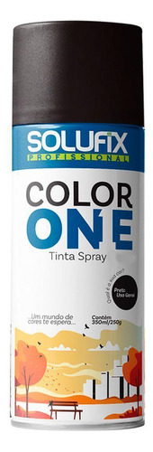 Tinta Spray Solufix Color One Preto Fosco Uso Geral