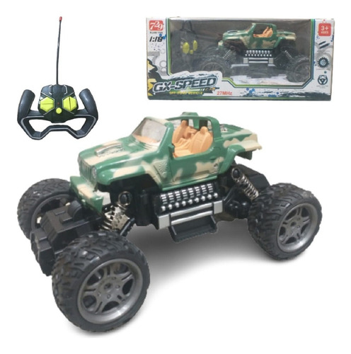 Camioneta Radio Control 4 Funciones Con Amortiguacion Caja Color Militar