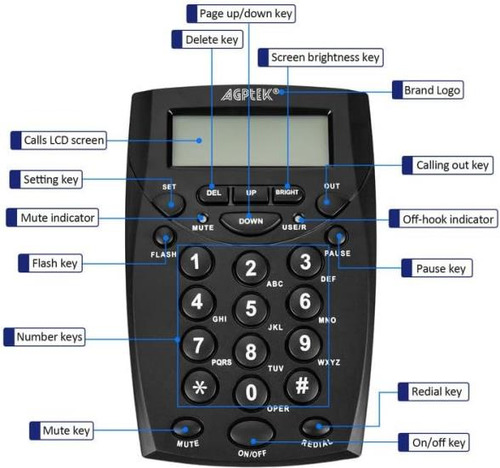 Teléfono Con Auricular Y Teclado Para Centro De Llamadas