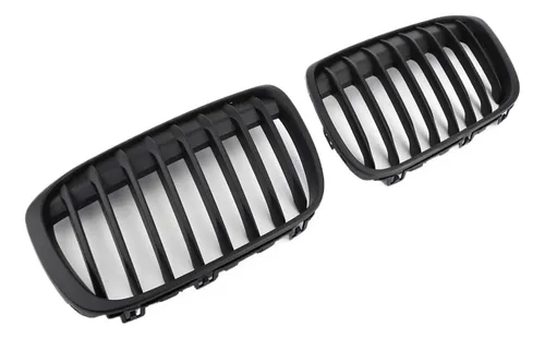 Rejilla Parrilla Delantera Negra Brillante Para BMW Serie 1 F20 F21 2015-2018 - Doble Riñón, ABS, Fácil Instalación