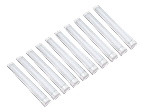 Kit 10 Luminárias Led Linear Slim Sobrepor 36w 1 Metro 6500k Estrutura Branco 127/220V