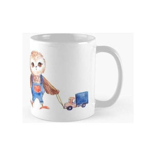 Taza Búho Dulce. Buho De Acuarela. Genial Bebé Búho. Búho Pa