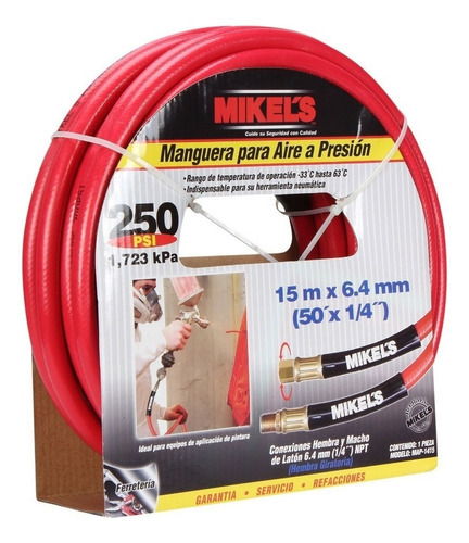 Manguera Pvc 15 M Para Aire A Presion Ntp 1/4 Conexion 1/4