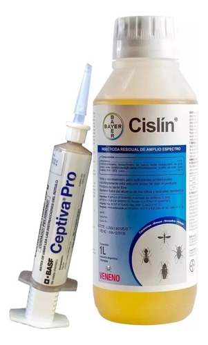 Combo Jeringa Gel Cucarachas Ceptiva 1x35+ Cislin Bayer 1lt