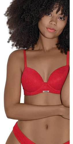 Lara Conjunto Taza Soft Sin Push Up Microfibra Fantasía 4356 Rojo 95
