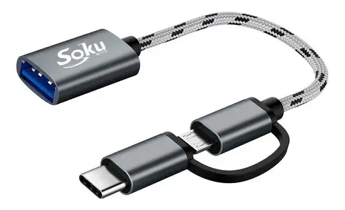 Cavo Otg Usb C AAOTOKK 2in1 Micro USB 3.0 E Adattatore OTG Tipo C 2.0, USB 3.0 A Femmina A Micro USB & Tipo C 2.0 Maschio Convertitore (On The Go) Per