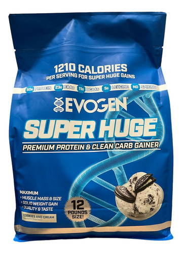Evogen Super Huge Proteina Ganador Bcaa Eaas 12 Lbs Gainer Sabor Cookies And Cream