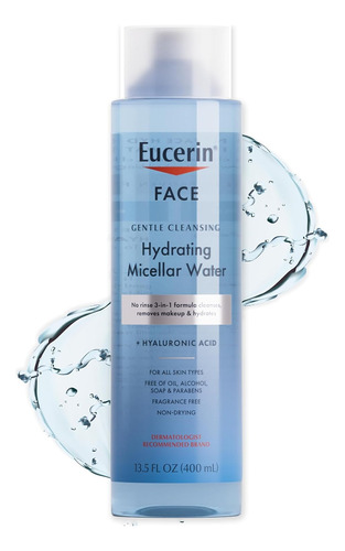 Eucerin Facial Limpiador Suave Agua Micelar Hidratante, Limp
