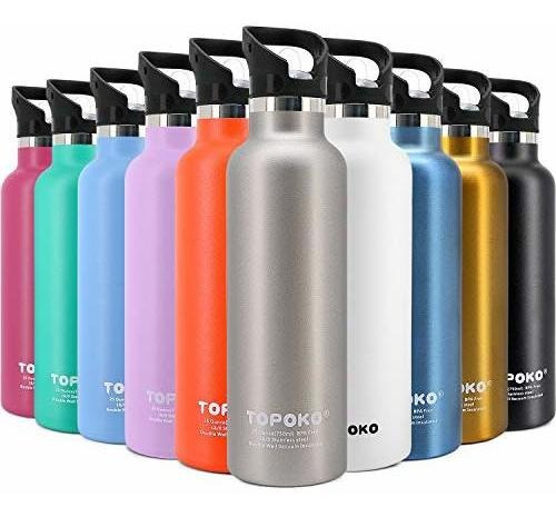 Topoko 25 Oz Doble Pared Botella De Agua De Acero B11xr