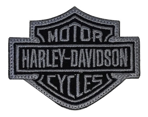 Parches Bordados Harley Davidson Color Gris, Harley Gris