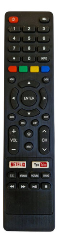 Control Remoto Tv Televisión Compatible Emerson Aplicaciones Negro Smart Tv 4k Uhd Compacto