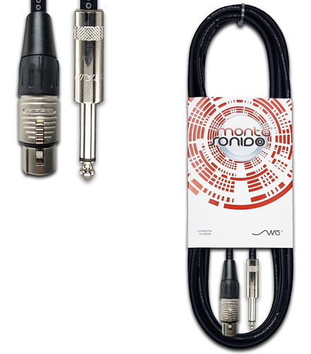 Cable Microfono Canon Xlr Hembra A Plug Ts 10 Mts Mscables