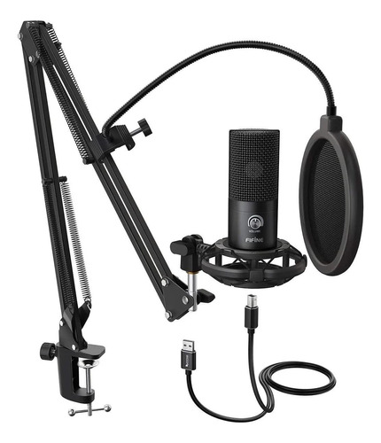 Kit Microfone Usb Fifine T669 Braço Shock Mount Pop Filter
